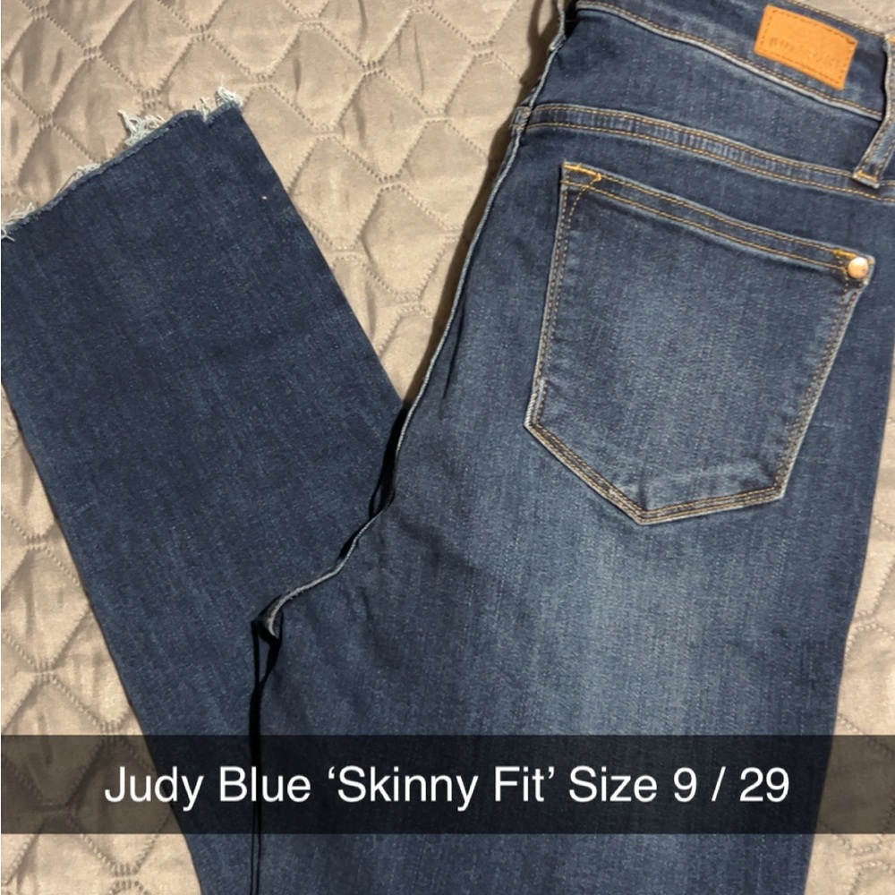 Judy Blue Distressed Hem Denim Jeans